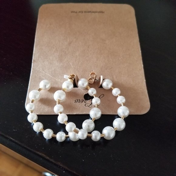 Jcrew Beaded Hoop Earnings - - Picture 1 of 3